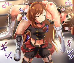 2girls amami_haruka catfight commission idolmaster iwakura_lain leon_(idolmaster) multiple_girls pixiv_commission rape ryona serial_experiments_lain tagme wrestling yuri zanntetu