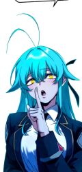 1girl academy_sashimi_sword_master blue_archive faceless faceless_female nibelung_abel smoking yellow_eyes