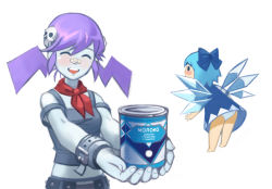 2-ch blue_hair cirno creepy-tan mascot panties purple_hair ru-chans skull touhou underwear