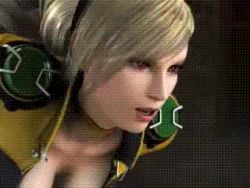 3d animated animated_gif blonde_hair bodysuit bouncing_breasts breasts cleavage full-length_zipper jiggle large_breasts lien_neville long_hair lowres open_clothes qvga running snk the_king_of_fighters unzipped zipper