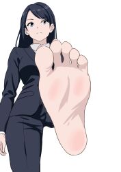 Rule 34 | 1girl, absurdres, barefoot, black hair, blue eyes, feet, foot focus, highres, long hair, looking at viewer, namu49850, pov, soles, toes