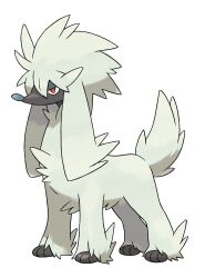 animal_focus artist_request dog full_body furfrou furfrou_(natural) gen_6_pokemon half-closed_eyes highres nintendo no_humans official_art pokemon pokemon_(creature) pokemon_focus pokemon_xy red_eyes solo third-party_source transparent_background