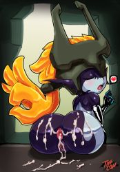 1girl after_anal aftersex anus ass colored_skin cum cum_in_ass cum_on_ass cum_on_body curvy female_focus gloves highres huge_ass long_hair midna multicolored_skin nintendo nude plump presenting pussy shiny_skin shortstack the_legend_of_zelda the_legend_of_zelda:_twilight_princess thecon thick_thighs thighs two-tone_skin uncensored