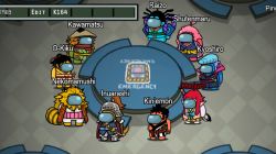 among_us animal_ears artist_name ashura_doji astronaut black_hair blonde_hair blue_hair character_name coat cosplay crewmate_(among_us) denjirou_(one_piece) from_above full_body hat helmet impostor_(among_us) inuarashi_(one_piece) japanese_clothes k164 kanjuro_(one_piece) kawamatsu kikunojo_(one_piece) kinemon nekomamushi one_piece orange_hair parody pink_hair raizo_(one_piece) red_hair space_helmet spacesuit spoilers standing style_parody tail