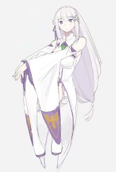 1girl artist_request emilia_(re:zero) grey_hair purple_eyes re:zero_kara_hajimeru_isekai_seikatsu simple_background tagme