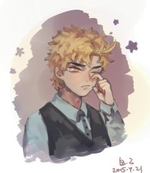 1boy baiyishaonian_huam blonde_hair dio_brando jojo_no_kimyou_na_bouken male_focus solo tears wiping_tears aged_down