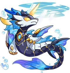 air_bubble bubble dragon dragon_village_(series) dragon_village_collection fins game_cg horns light_rays lowres no_humans official_art single_horn sunbeam sunlight third-party_source transparent_background underwater varunas_(aquris)_(dragon_village) varunas_(dragon_village) yellow_eyes