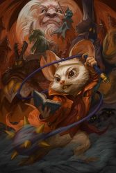 1girl animal_ears animalization bat_(animal) book castle claws coat coattails flail furry highres jerome_jacinto lion mina_(mina_the_hollower) mina_the_hollower monster mouse_ears mouse_girl mouse_tail notched_ear skull slime tail weapon whip whiskers yacht_club_games
