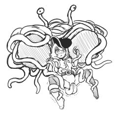 animal_ears belt blush boots bound breasts cat_ears cat_girl cat_tail deumosden double_penetration eldritch_abomination flying_spaghetti_monster hat medium_breasts monochrome nathy one_shoe perky_breasts petite pussy shaking short_hair spread_legs spread_pussy suggestive_fluid surprised tail tentacle_monster tentacles thighhighs