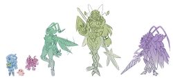 Rule 34 | antennae, bloomlordmon, bubbmon, bug, claws, digimon, digimon (creature), exoskeleton, highres, jewelbeemon, mochimon, spikes, stingmon, tentomon