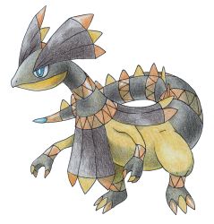 animal_focus blue_eyes bright_pupils claws closed_mouth creatures_(company) fakemon full_body game_freak gen_6_pokemon heliolisk highres hyshirey mega_pokemon nintendo no_humans official_style pokemon pokemon_(creature) simple_background solo standing traditional_media transparent_background white_pupils