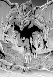 dragon haruka_(yuusha_ni_zenbu_ubawareta_ore_wa_yuusha_no_hahaoya_to_party_wo_kumimashita!) manga_page misaki_(yuusha_ni_zenbu_ubawareta_ore_wa_yuusha_no_hahaoya_to_party_wo_kumimashita!) monochrome sayo_(yuusha_ni_zenbu_ubawareta_ore_wa_yuusha_no_hahaoya_to_party_wo_kumimashita!) shizuko_(yuusha_ni_zenbu_ubawareta_ore_wa_yuusha_no_hahaoya_to_party_wo_kumimashita!) staff sword weapon yuusha_ni_zenbu_ubawareta_ore_wa_yuusha_no_hahaoya_to_party_wo_kumimashita!