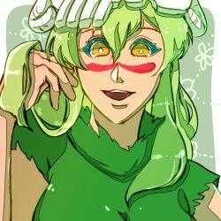 Rule 34 | 1girl, bleach, breasts, green hair, highres, large breasts, long hair, looking at viewer, nelliel tu odelschwanck, smile, solo, strikek-lvvjm27