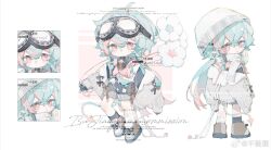 1boy blue_hair blush chibi chibi_only highres long_hair looking_at_viewer multicolored_hair open_mouth original pink_hair solo weibo_6627548057