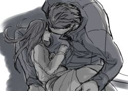 1boy 1girl 1kouj1_yaeko 2019 age_difference brown_hair halloween_(movie) height_difference jamie_lloyd michael_myers monochrome older_man_and_younger_girl pregnant size_difference uncle_and_niece white_mask
