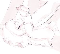 1boy 1girl age_difference ankle_grab barefoot bottomless closed_mouth feet female_focus grabbed grabbed_from_front grabbing grabbing_another grabbing_another&#039;s_leg grabbing_another&#039;s_legs hetero jubilee_2025 leg_grab leg_lift leg_up legs_apart legs_up loli luce_(jubilee_2025) lying monochrome on_back penis pussy rodecchi sex simple_background sketch soles solo_focus spread_legs testicles toes vaginal white_background yahweh