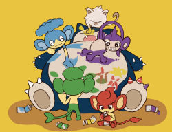 aipom gen_1_pokemon gen_2_pokemon gen_5_pokemon mankey nintendo no_humans paint panpour pansage pansear pokemon pokemon_(creature) snorlax