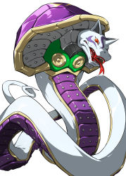 absurdres deva_(digimon) digimon digimon_(creature) digimon_tamers highres horn sandiramon sharp_teeth shell snake tail teeth tongue tongue_out