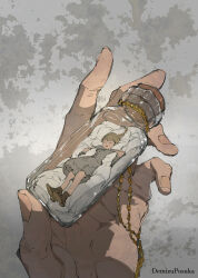 Rule 34 | 1boy, 1girl, artist name, bottle, brown shoes, closed eyes, commentary, corked bottle, demizu posuka, gloves, highres, long hair, lying, on back, original, shoes