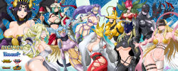 6+girls absurdres angel angel_girl angewomon armor ass beelstarmon belt between_breasts black_hair blindfold blonde_hair blue_eyes blue_hair bodysuit breasts buckle cameltoe cape claws cleavage covered_eyes demon demon_girl digimon eyeshadow fairimon fallen_angel flower fox_mask garter_belt garter_straps gauntlets gloves gluteal_fold green_hair grey_hair highres hip_vent japanese_clothes jewelry ladydevimon large_breasts lilithmon lipstick long_hair makeup mark_of_evil mask medium_breasts mervamon miko mole mole_under_eye monster_girl multiple_girls navel necklace o-ring o-ring_bottom panties petals pink_eyes plant ponytail purple_hair red_eyes revealing_clothes rosemon sakuyamon sakuyamon_miko_mode short_hair shutumon skindentation skull sword thigh_gap thighhighs underboob underwear venusmon very_long_hair vines weapon wings yellow_eyes yin_yang