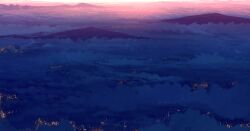 cloud cloudy_sky evening from_above highres iriza_katou mountain no_humans original outdoors scenery sky