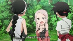 3girls ajisai_(kunoichi_tsubaki_no_mune_no_uchi) animated animated_gif anime_screenshot black_hair candy feeding food hair_ornament hairclip kunoichi_tsubaki_no_mune_no_uchi long_hair multiple_girls official_art shion_(kunoichi_tsubaki_no_mune_no_uchi) subtitled suzuran_(kunoichi_tsubaki_no_mune_no_uchi) tagme