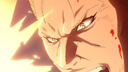 Rule 34 | 1boy, 2025, anime screenshot, blonde hair, blood, blood on face, fatal fury, fatal fury: city of the wolves, fire, garou: mark of the wolves, geese howard, oobari masami, the king of fighters
