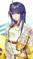 1girl adidas gucci highres kson looking_at_viewer mole mole_under_eye portuguese_army shoes solo souchou tagme virtual_youtuber vshojo yellow_shoes yuyaiyaui