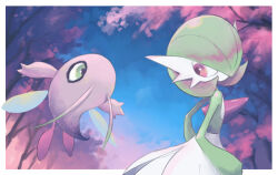 Rule 34 | alternate color, bob cut, celebi, cherry blossoms, colored skin, dmt (auburn), dress, gardevoir, gen 2 pokemon, gen 3 pokemon, green eyes, green hair, green skin, hair over one eye, legendary pokemon, multicolored skin, mythical pokemon, nintendo, pink eyes, pink skin, pokemon, pokemon (creature), shiny pokemon, tree, two-tone skin, white dress, white skin