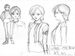 concept_art jacket katsura_ken&#039;ichirou miki_(viper) official_art short_hair sketch sogna viper_(series) viper_ctr