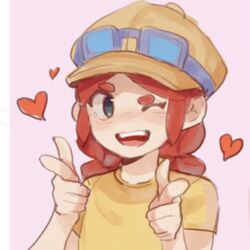 double_finger_gun finger_gun jessie_(brawl_stars) md5_mismatch non-web_source resolution_mismatch source_larger tagme