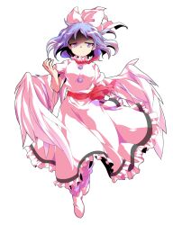 1girl alphes_(style) bare_arms blue_eyes blue_hair bobby_socks bow breasts closed_mouth commentary_request dairi dress feathered_wings feathers floating_hair frilled_dress frills full_body hair_bow large_variant_set looking_at_viewer mai_(touhou) medium_breasts parody puffy_short_sleeves puffy_sleeves red_bow shaded_face short_hair short_sleeves smile socks solo style_parody touhou touhou_(pc-98) transparent_background tsurime v-shaped_eyebrows variant_set white_bow white_dress white_socks white_wings wings