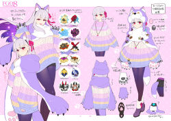 1girl animal_ear_hairband animal_ear_headwear animal_ears animal_hands antonio_salieri_(fate) asterios_(fate) atalanta_(fate) atalanta_alter_(fate) avicebron_(fate) badge beowulf_(fate) billy_the_kid_(fate) black_pantyhose blush boots cat_ear_hairband cat_ears reference_sheet commentary_request fake_animal_ears fate/grand_order fate_(series) geronimo_(fate) gloves hair_ribbon hairband highres ivan_the_terrible_(fate) jewelry kama_(dream_portrait)_(fate) kama_(fate) kama_(first_ascension)_(fate) long_hair long_sleeves looking_at_viewer multicolored_sweater multiple_girls multiple_persona multiple_views nail_polish necklace official_alternate_costume official_art pantyhose patxi_(fate) paw_gloves pink_nails red_eyes red_ribbon redrop ribbon scarf shorts signature smile sweater translation_request white_hair wolfgang_amadeus_mozart_(fate)