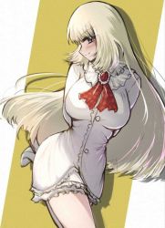 Rule 34 | 1girl, blonde hair, blush, breasts, emilie de rochefort, highres, large breasts, long hair, long sleeves, looking at viewer, namco, ponii, skirt, tekken