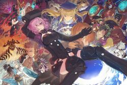 anastasia_(fate) arjuna_(fate) arjuna_alter_(fate) artoria_caster_(fate) artoria_caster_(second_ascension)_(fate) artoria_pendragon_(fate) blue_cloak breasts caenis_(fate) caenis_(second_ascension)_(fate) cloak collared_shirt dress fantasy_tree_(fate) fate/grand_order fate_(series) fou_(fate) habetrot_(fate) highres karna_(fate) kirschtaria_wodime mash_kyrielight medium_breasts melusine_(fate) morgan_le_fay_(fate) morgan_le_fay_(queen_of_winter)_(fate) napoleon_bonaparte_(fate) patxi_(fate) romani_archaman saber_(fate) sakata_kintoki_(fate) sakata_kintoki_(heian_warrior_attire)_(fate) shirt skirt small_breasts super_karna_(fate) surtr_(fate) viy_(fate) white_shirt white_skirt yakihoko yu_mei-ren_(fate) yu_mei-ren_(third_ascension)_(fate)