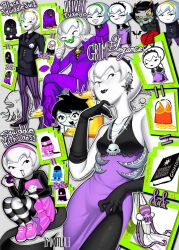 3girls black_lips english_text goth_fashion homestuck imnotlole jade_harley kanaya_maryam multiple_girls non-web_source pantyhose rose_lalonde squid