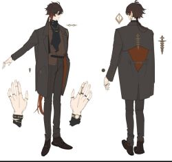 1boy alternate_costume concept_art genshin_impact glasses hamtaru542899 jacket mors_gn solo solo_focus twitter white_background zhongli_(genshin_impact)