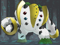 00s bad_id bad_pixiv_id gen_4_pokemon legendary_pokemon nintendo no_humans pokemon pokemon_(creature) pokemon_focus regigigas solo spacezin