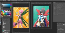 Rule 34 | 2girls, bancholilimon, digimon, flower, highres, lilimon, monster girl, multiple girls, petals, plant, plant girl, scar, school uniform, tunomon, wings
