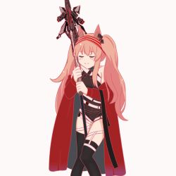 Rule 34 | 1girl, :d, angelina (arknights), animal ears, animated, animated gif, arknights, bare shoulders, black legwear, black shirt, black shorts, blouse, blush, brown hair, closed eyes, coat, cosplay, dancing, fox ears, fox girl, hairband, holding, holding staff, infection monitor (arknights), kono subarashii sekai ni shukufuku wo!, long hair, long sleeves, looking at viewer, megumin, megumin (cosplay), off shoulder, open mouth, red coat, red hairband, shirt, shorts, simple background, sleeveless, sleeveless shirt, smile, solo, split mouth, staff, thigh strap, twintails, white background, yin qiuran