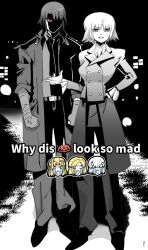 Rule 34 | 1girl, athrun zala, cagalli yula athha, couple, english text, gundam, gundam seed, gundam seed destiny, gundam seed freedom, ham555, highres, kira yamato, looking at viewer, meme, monochrome, red eyes, short hair, smile, tears, why dis ninja look so mad (meme), yzak joule, z&#039;gok (seed)