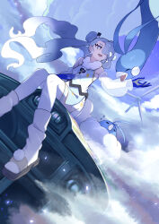 1girl absurdres altaria creatures_(company) flying_miku_(project_voltage) game_freak gen_3_pokemon hatsune_miku highres nintendo pokemon pokemon_(creature) project_voltage swablu tamago_sando twintails vocaloid