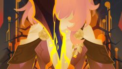 Rule 34 | 1girl, absurdres, bad link, bare shoulders, blood, blood drip, bloody weapon, cyrene (honkai: star rail), dress, game cg, highres, honkai: star rail, honkai (series), impaled, incredibly absurdres, layered dress, long sleeves, medium hair, off shoulder, official art, pink hair, purple dress, solo, spoilers, sword, weapon, yellow blood