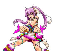 Rule 34 | 1girl, bare shoulders, beatmania iidx, bemani, breasts, crossed arms, goli matsumoto, headphones, long hair, medium breasts, mizushiro celica, multicolored clothes, multicolored nails, official art, open mouth, pink eyes, pink hair, skirt, smile, solo, thighs, twintails
