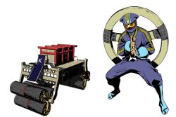 1boy reference_sheet full_body helmet kuji-in male_focus masked murakumo_saizou ninja official_art tabi tailenders vehicle