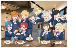 6+girls absurdres arashi_chisato artbook black_hair blonde_hair blue_eyes blue_hair blue_jacket blunt_bangs bow braid brown_hair burger cake collared_shirt cup double_bun dress drinking_straw eating food fork green_eyes grey_dress grey_hair hair_between_eyes hair_bow hair_bun hair_ribbon hairband hazuki_ren heanna_sumire high_ponytail highres holding indoors jacket long_hair looking_at_viewer love_live! love_live!_superstar!! medium_hair multicolored_hair multiple_girls neck_ribbon non-web_source official_art one_eye_closed onitsuka_natsumi open_clothes open_jacket open_mouth orange_eyes orange_hair orange_hairband pinafore_dress pink_eyes plate ponytail purple_eyes red_hair red_ribbon ribbon sakurakoji_kinako school_uniform shibuya_kanon shirt short_hair sitting sleeveless sleeveless_dress smile standing tang_keke twin_braids twintails v wakana_shiki white_hair white_shirt winter_uniform yellow_eyes yoneme_mei yuigaoka_school_uniform