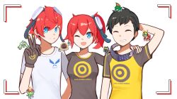 Rule 34 | aiba ami, aiba takumi, amasawa keisuke, betamon, blue eyes, digimon, digimon story: cyber sleuth, digimon story: cyber sleuth hacker&#039;s memory, goggles, goggles on head, gottsumon, hagurumon, highres, long hair, palmon, red hair, short hair, sidetail, tentomon, terriermon
