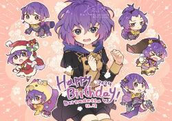 Rule 34 | 1girl, animal ears, armor, artist name, bernadetta von varley, bernadetta von varley (spring), bernadetta von varley (summer), bernadetta von varley (timeskip), bernadetta von varley (winter), bike shorts, black shorts, bow, breastplate, chibi, christmas, dress, earrings, epaulettes, fire emblem, fire emblem: three houses, fire emblem warriors: three hopes, flower, garreg mach monastery uniform, glitter, gloves, grey eyes, hair ornament, halftone, halftone background, hat, holding, hood, hood up, hoodie, jewelry, long sleeves, looking at viewer, messy hair, multiple views, nintendo, open mouth, pauldrons, purple hair, quiver, santa hat, scarf, sea stars, seashell, shell, short dress, short hair, shorts, shorts under skirt, shoulder armor, signature, skirt, tefutene