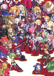6+boys 6+girls absurdres ahoge akutare_(disgaea) alraune android_(disgaea) angel annotated archer_(disgaea) armor_knight_(disgaea) asagiri_asagi bandages beast_master_(disgaea) bio_suit_(disgaea) black_hair blonde_hair blue_eyes blue_hat braid brown_hair chibi child closed_eyes demon_boy demon_girl desco_(disgaea) disgaea dragon_(disgaea) emizel_(disgaea) etna_(disgaea) everyone female_warrior_(disgaea) fenrich_(disgaea) flonne flonne_(archangel) flora_beast_(disgaea) glasses gloves green_hair grey_hair gunner_(disgaea) harada_takehito hat healer_(disgaea) highres hugo_(disgaea) jitome kazamatsuri_fuuka laharl long_hair mage_(disgaea) magic_knight_(disgaea) makai_senki_disgaea_4 male_warrior_(disgaea) masked_hero_(disgaea) monster_girl multiple_boys multiple_girls mystic_beast_(disgaea) nemo_(disgaea) ninja_(disgaea) nippon_ichi non-web_source official_art onmyo_monk_(disgaea) orange_hair pink_hair plant_girl pointy_ears prinny professor_(disgaea) purple_eyes purple_hair raspberyl ronin_(disgaea) saber_kitty_(disgaea) school_uniform shaman_(disgaea) short_hair single_braid skull_(disgaea) sword tail thief_(disgaea) twintails valvatorez_(disgaea) vampire vulcanus_(disgaea_4) weapon white_hair wings yellow_eyes