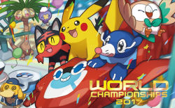@_@ ^_^ alolan_exeggutor alolan_form closed_eyes creature creatures_(company) drifloon english_text closed_eyes game_freak gen_1_pokemon gen_3_pokemon gen_4_pokemon gen_7_pokemon great_ball happy litten nintendo no_humans official_art pikachu poke_ball pokemon pokemon_(creature) pokemon_tcg popplio psyduck rotom rotom_dex rowlet saitou_naoki shedinja starter_pokemon_trio third-party_source